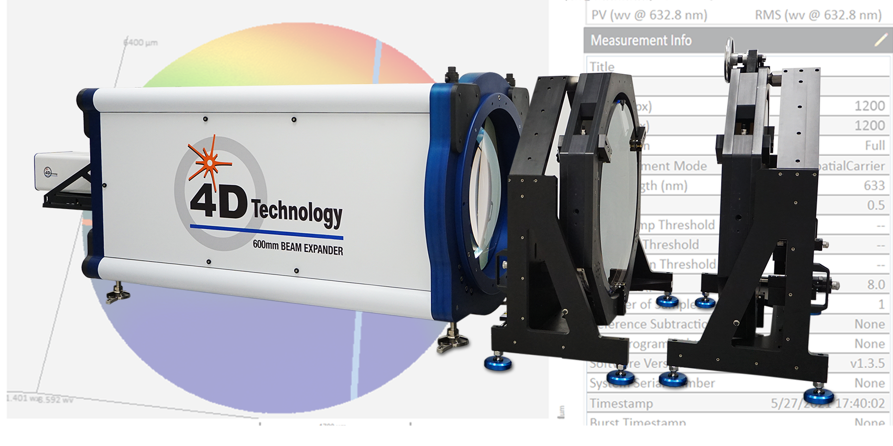 4D Technology AccuFiz 600 mm Beam Expander and Mounts