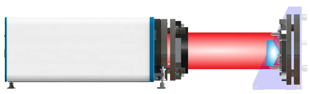 measure corner cube, measure prism, optical setups, short coherence laser interferometer