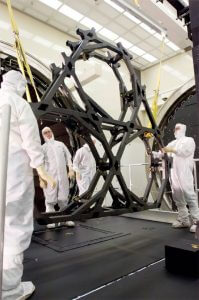 The backplane structure for the James Webb Space Telescope primary mirror (Courtesy Northrop Grumman ATK Space Systems)